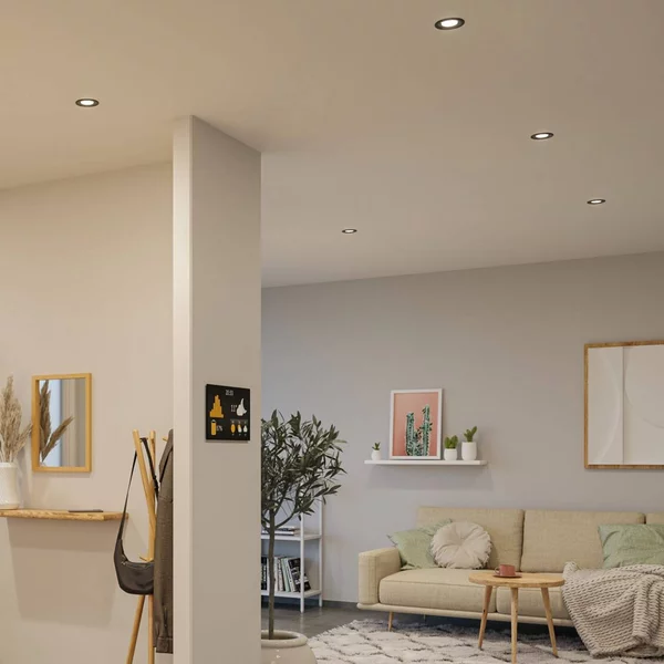 Paulmann LED Nova Coin, set da 3, bianco opaco, rotonda, orientabile, 4.000 K Coin, Bianco / Opale, Soggiorno / Sala da pranzo, Alluminio, Moderno