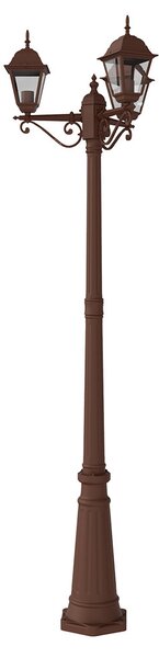Lampione Storico con 3 Lanterne 200cm E27 IP54 Corten - Serie ALFIERI