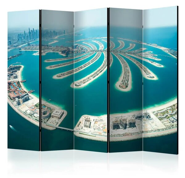Paravento Dubai: Palm Jumeirah II - paesaggio marino dall'alto