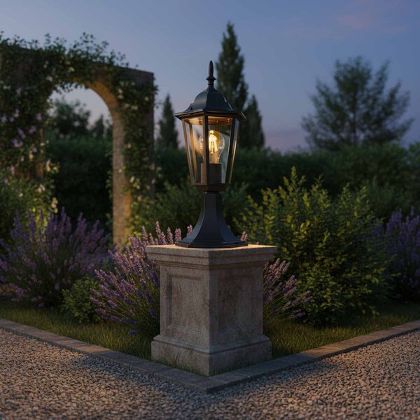 Paletto Lanterna Vintage 40cm E27 IP54 Nero - Serie Tosca