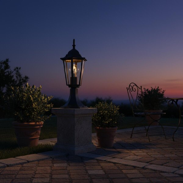 Paletto Lanterna Vintage 40cm E27 IP54 Nero - Serie Tosca