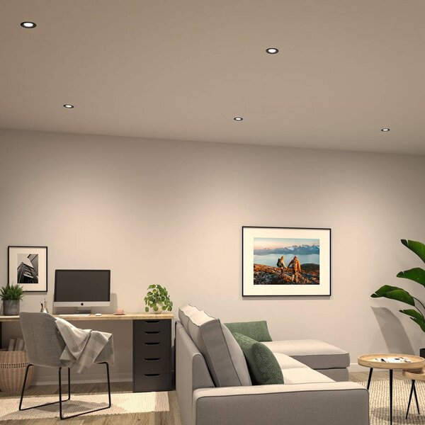 Paulmann LED Nova Coin, set da 3, bianco opaco, rotonda, orientabile, 4.000 K Coin, Bianco / Opale, Soggiorno / Sala da pranzo, Alluminio, Moderno