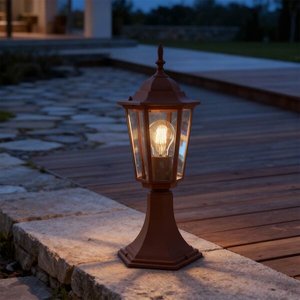Paletto Lanterna Vintage 40cm E27 IP54 Corten - Serie Tosca