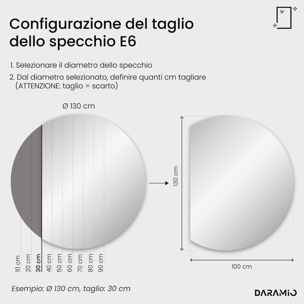 Specchio rotondo con luce LED E6