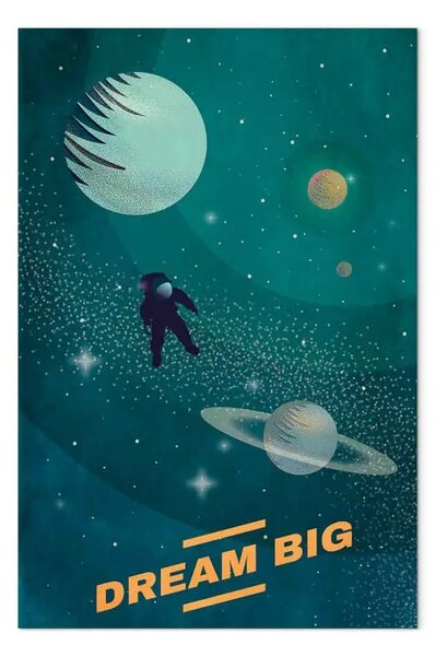Quadro moderno Sogni celesti verticale - astronauta nello spazio