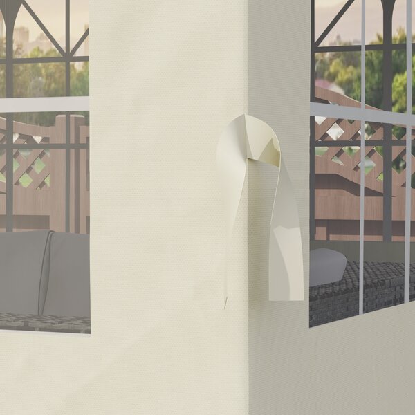 Outsunny Pannelli laterali per gazebo, 4 pannelli laterali per gazebo da giardino, con cerniera, gazebo 3 x 4 m, bianco crema | Aosom Italy