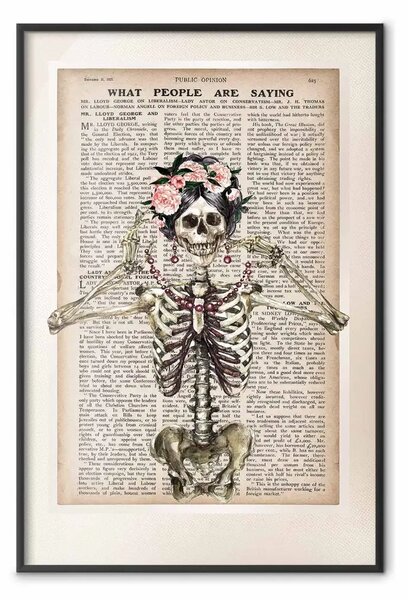 Poster: Signora Scheletro - fantasia con giornale vintage