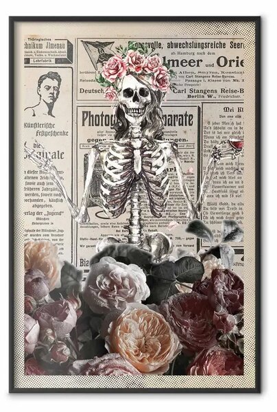 Poster: Morte e Vino - astrazione con figura e scritte