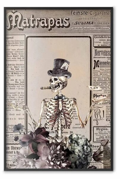 Poster: Mago - astrazione insolita con figura e sfondo in stile vintage