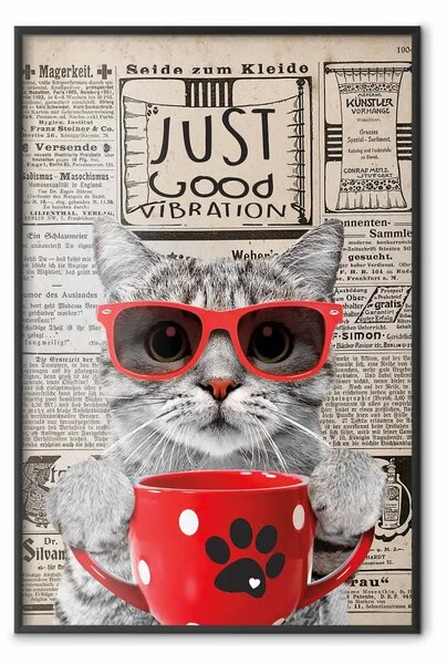 Poster: Gatto con caffè