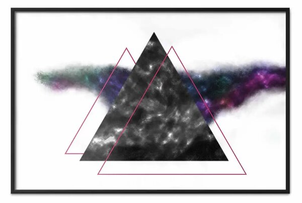 Poster: Specchio Triangolare - astrazione geometrica su bianco