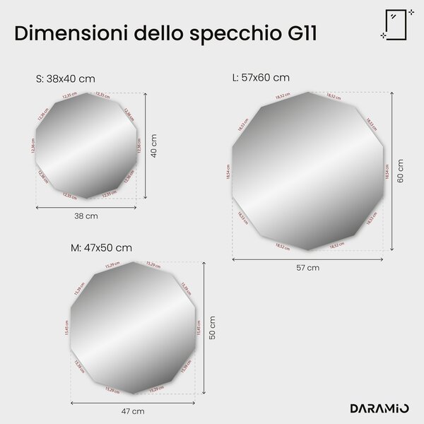Specchio atipico con luce LED G11