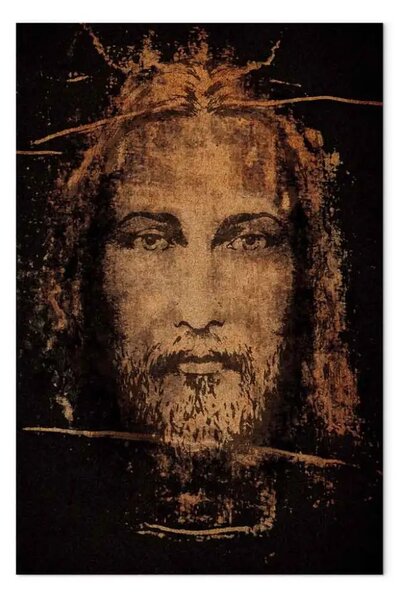 Quadro contemporaneo Sindone di Torino verticale - composizione sacra di Gesù