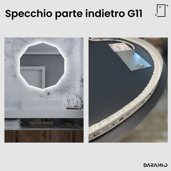 Specchio atipico con luce LED G11