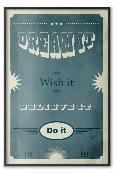 Poster: Fai - composizione con scritte in inglese su sfondo verde marino