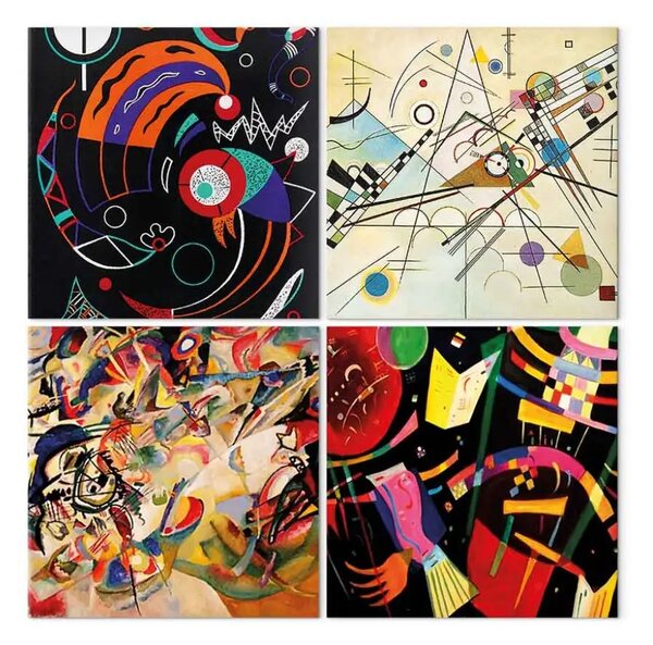 Quadro Danza dei colori (4 pezzi) - pattern astratti di Wassily Kandinsky
