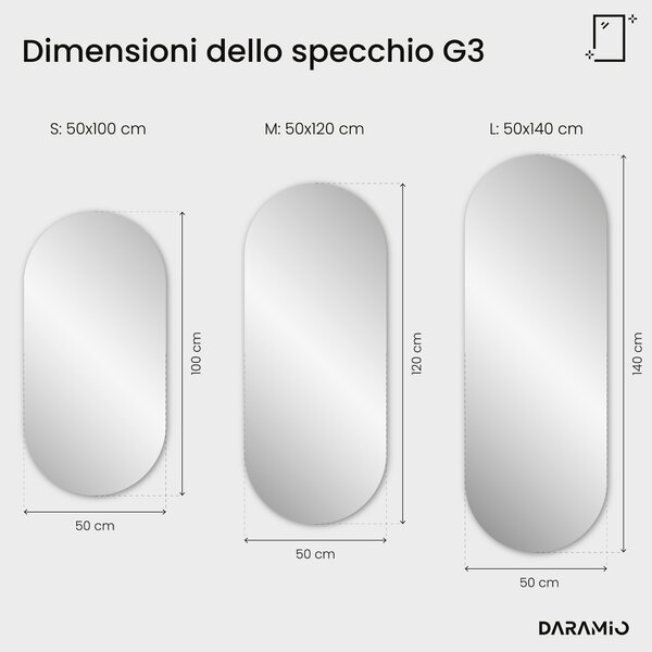 Specchio atipico con luce LED G3