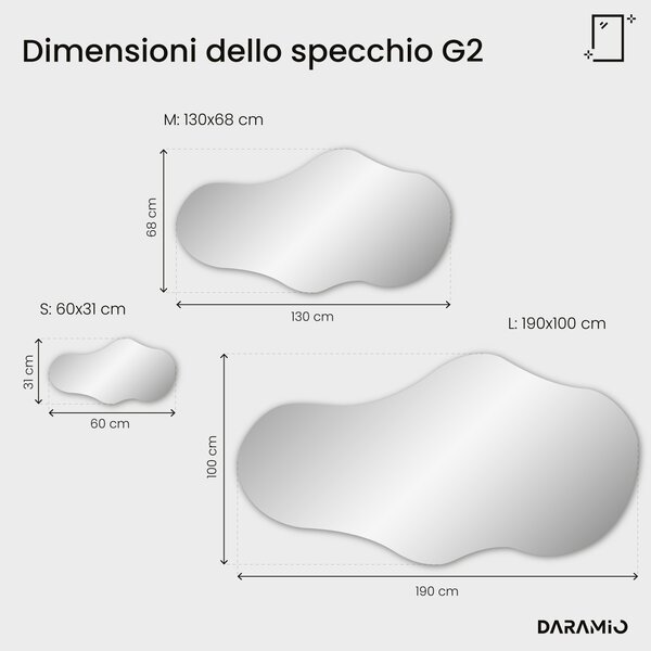 Specchio atipico con luce LED G2