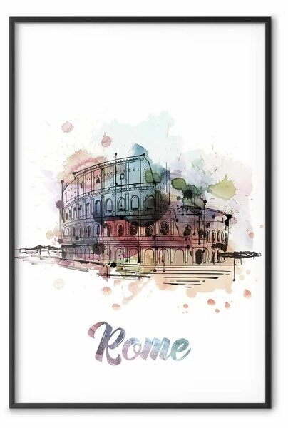Poster: Colosseo arcobaleno - architettura colorata e scritte
