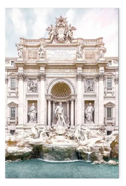 Quadro moderno Fontana di Trevi verticale - architettura di scultura chiara