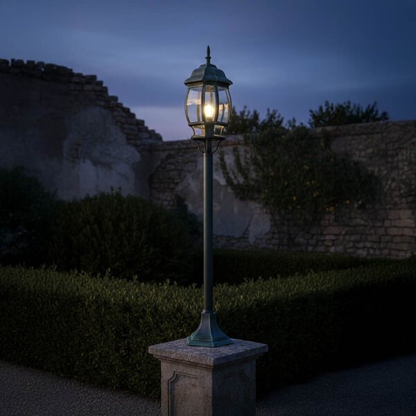 Lampione Storico Lanterna 110cm E27 IP54 Verde Anticato - Serie BELLINI
