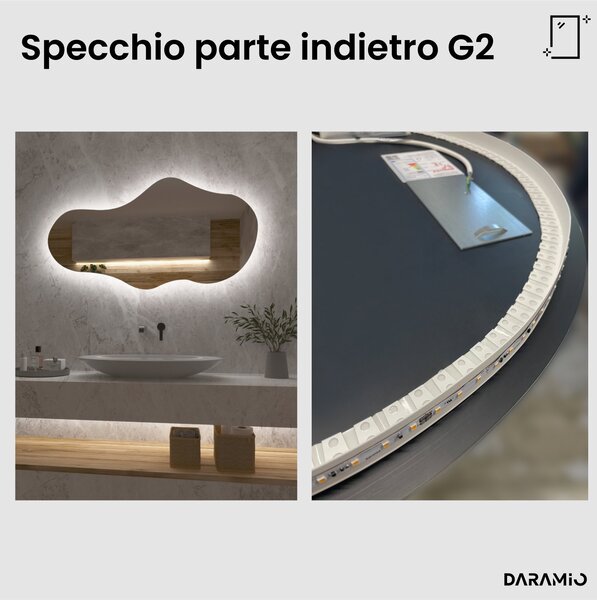 Specchio atipico con luce LED G2