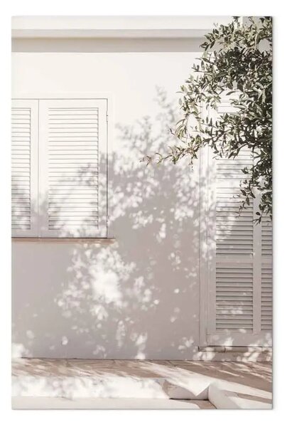 Quadro contemporaneo Luce fra le foglie verticale - paesaggio ombra dell'albero