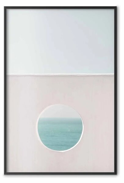 Poster: Orizzonte circolare - paesaggio di un mare calmo e cielo sereno