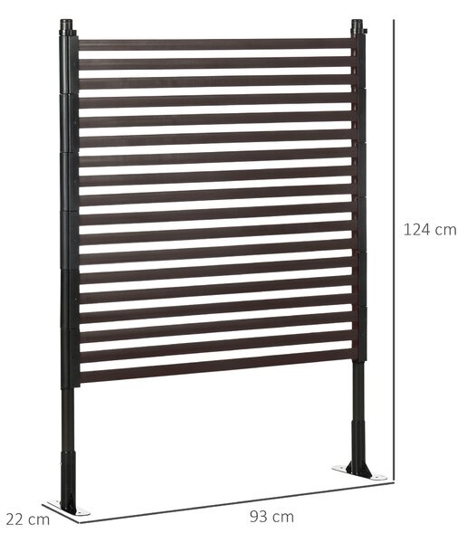 Outsunny Pannello recinzione da giardino frangivista in metallo per esterno con piedi o paletti da piantare, modulare, 93L x 22l x 124H cm | Aosom Italy