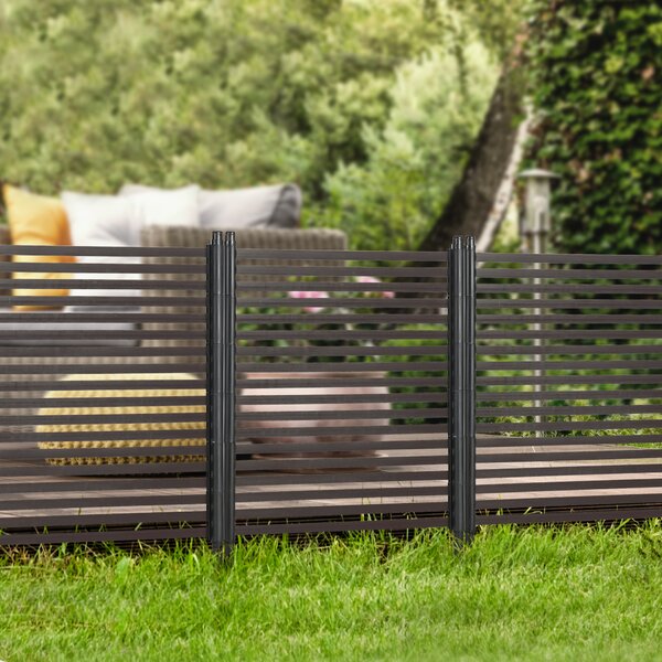 Outsunny Pannello recinzione da giardino frangivista in metallo per esterno con piedi o paletti da piantare, modulare, 93L x 22l x 124H cm | Aosom Italy