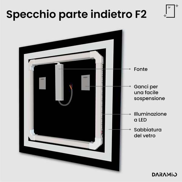 Specchio con luce LED F2