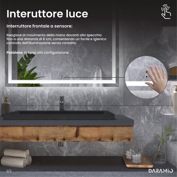 Specchio con luce LED F2
