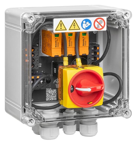 Scatola di collegamento Weidmüller PV Next per inverter di stringa con 1 MPPT DC 3I 3O
