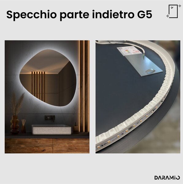 Specchio atipico con luce LED G5