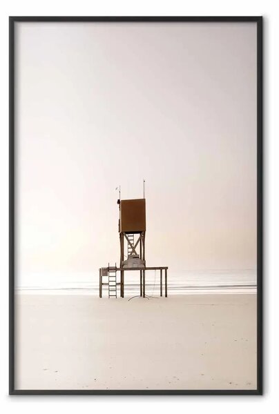 Poster: Alba di settembre - torre dei bagnini sulla spiaggia