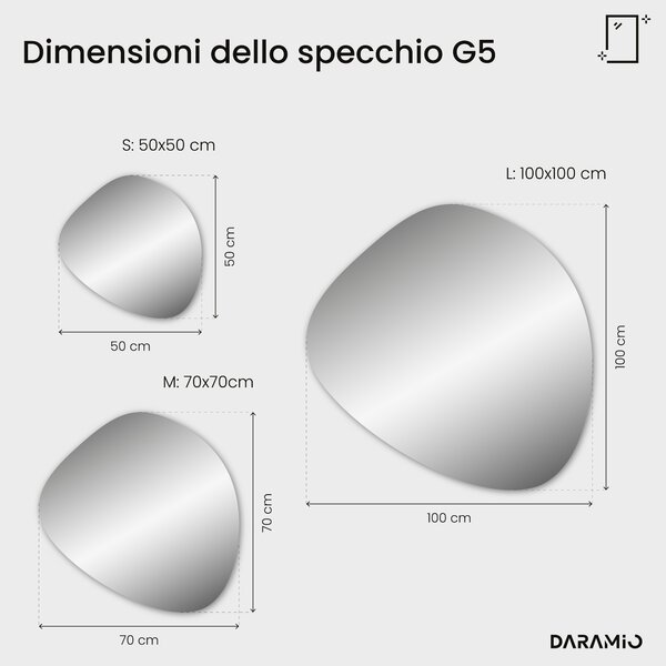 Specchio atipico con luce LED G5