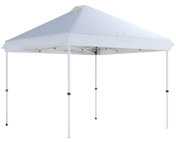 Outsunny Gazebo da giardino esterno 3x3 m, gazebo pieghevole pop-up, ruote, protezione solare UPF50+, altezza regolabile, bianco | Aosom Italy