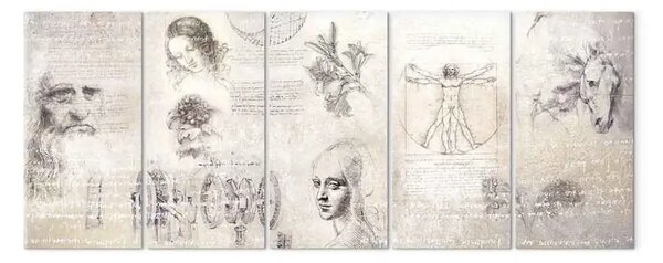 Quadro su tela Bozzetti del maestro - scultura vintage con scritte