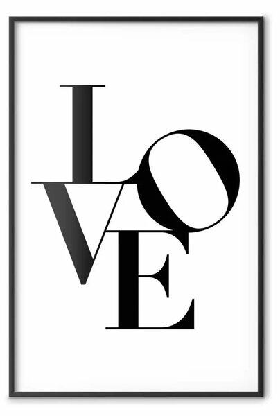 Poster: Twisted love - scritta nera in inglese su sfondo bianco pieno