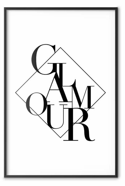 Poster: Glamour - scritte in inglese all'interno di una figura geometrica
