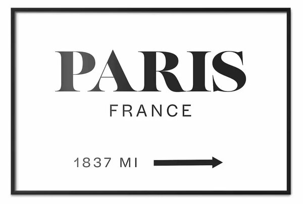 Poster: Eleganza parigina - scritta nera "Parigi" e "Francia"