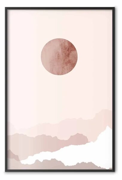 Poster: Pianeta pastello - cerchio astratto sopra le nuvole