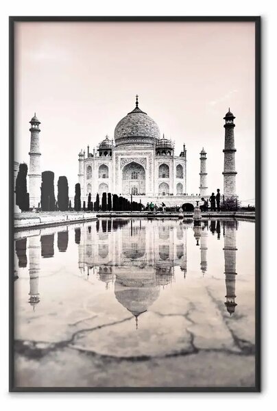 Poster: Taj Mahal - architettura monocromatica e riflessi