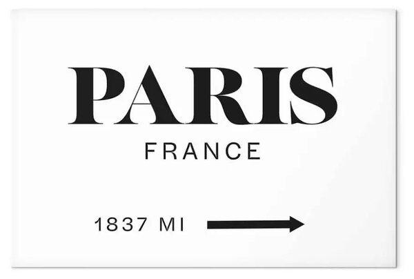 Quadro su tela Eleganza parigina largo - testo nero di Parigi in inglese