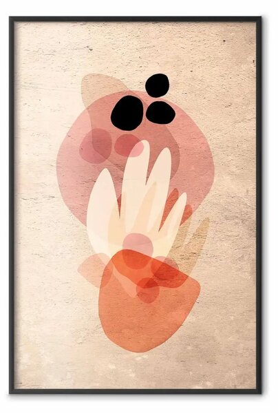 Poster: Totem vegetale - texture astratta che imita il fuoco su sfondo chiaro