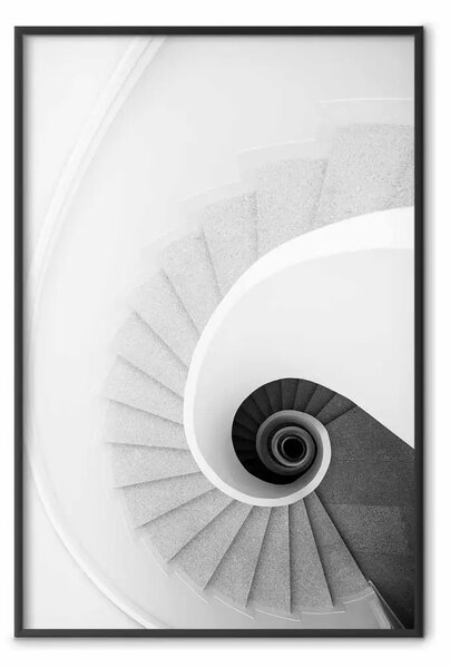 Poster: Scale bianche - architettura scala a chiocciola