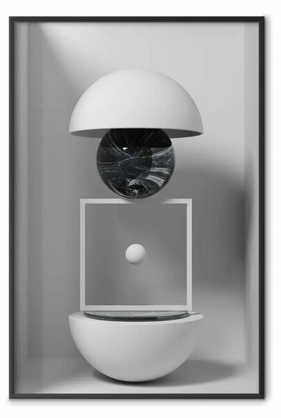 Poster: Forma strutturale - forme geometriche astratte bianche