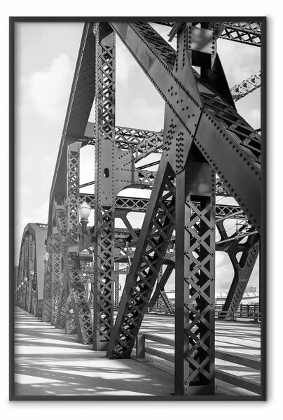 Poster: Ponte al mattino - architettura di ponte metallico