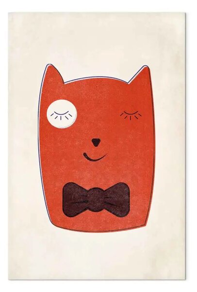 Quadro Piccolo Elegante verticale - Gatto arancione astratto