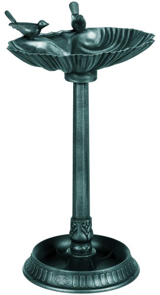 Outsunny Bagno per uccelli abbeveratoio antico 81 cm con base fioriera, mangiatoia e vasca per uccelli su piedistallo, bronzo verde | Aosom Italy